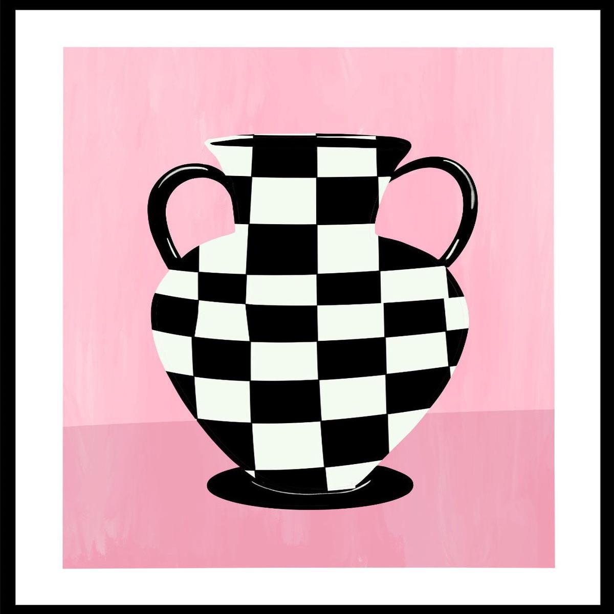 'Checkered Vase' Aesthetic Art Print