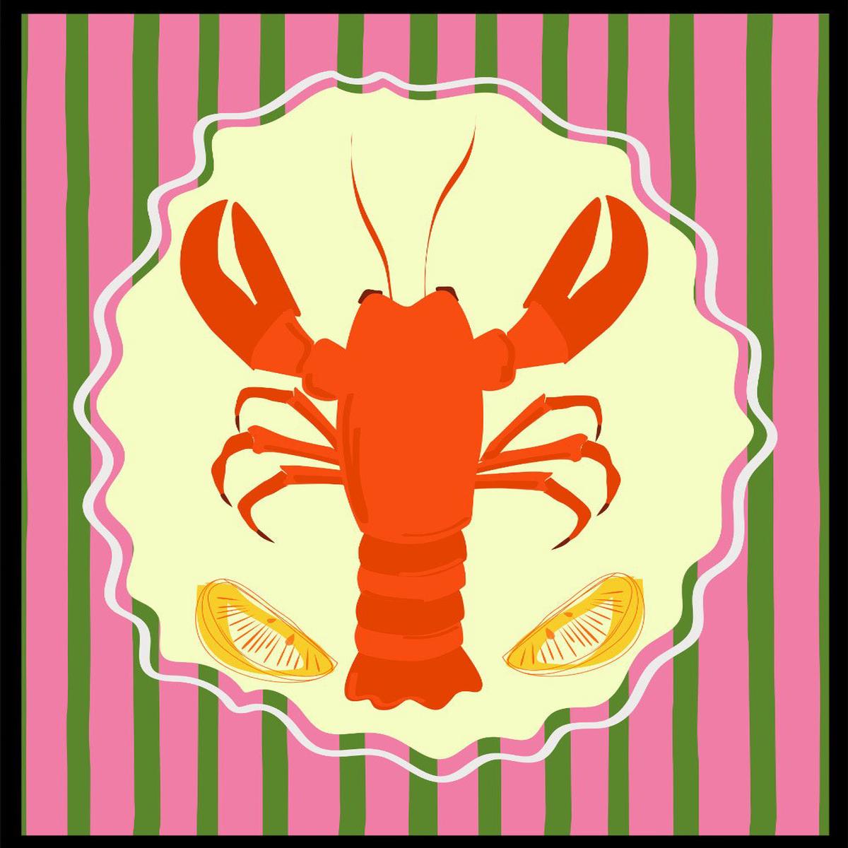 'Lobster & Lemon' Aesthetic Art Print