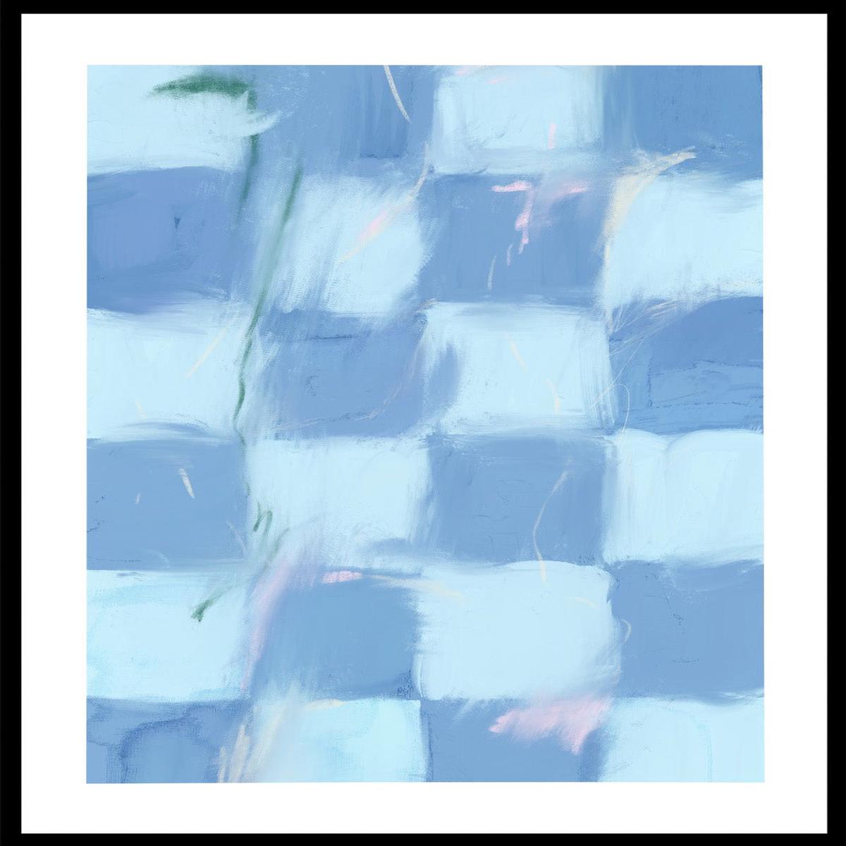 'Blue Grid' Aesthetic Art Print