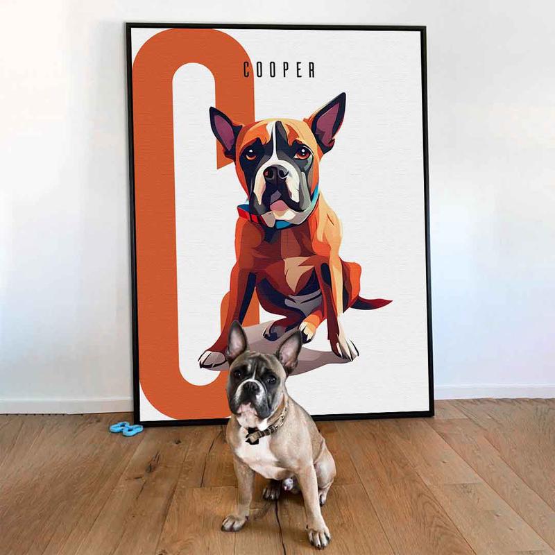 "Geometrischer Stil" Haustier Portrait - Personalisierbar