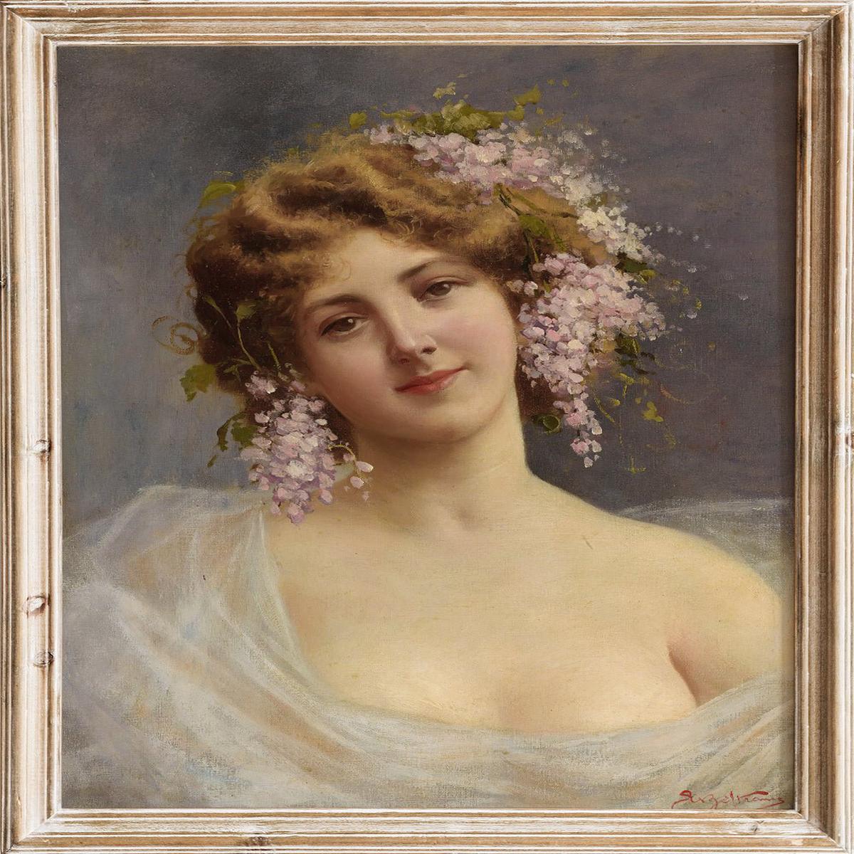 "Girl With Lilacs" Art Print
