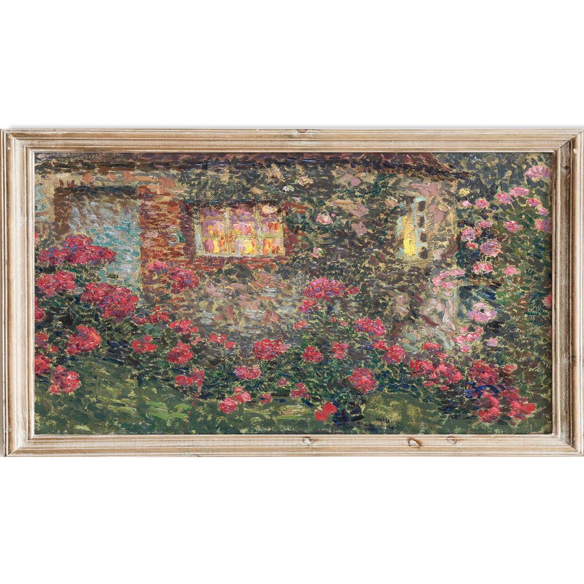 "Cottage Among the Roses" Art Print