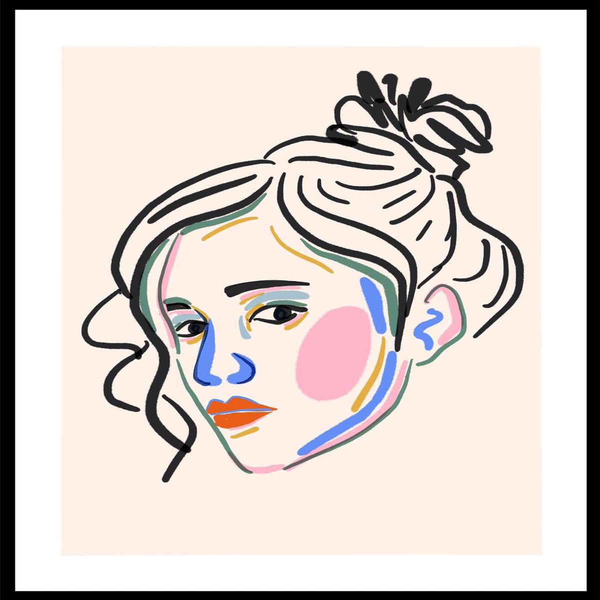 'Color Pop Portrait' Aesthetic Art Print