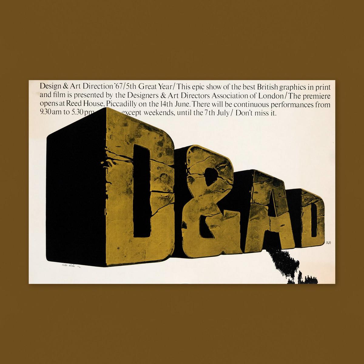 5th Annual D&AD Exhibition (1967) Poster (Peter Blake)